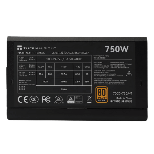 Thermalright TB-750S 750W 80 Plus Bronze Power Supply