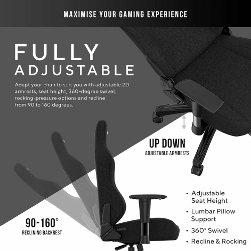 Anda Seat Phantom 3 Fabric Gaming Chairs for Adults - Large Wide Seat Gaming Chair