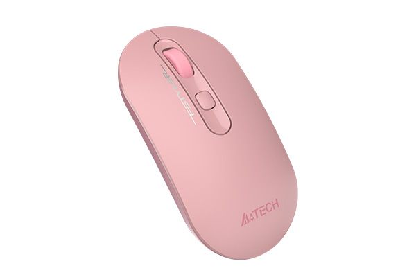 A4Tech FG20S Wireless Silent Mouse Pink angled view