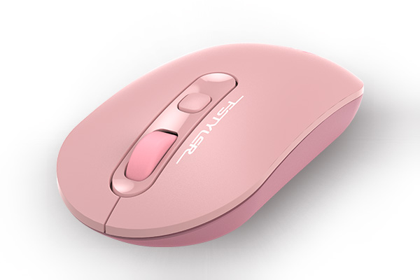 A4Tech FG20S Wireless Silent Mouse Pink angled view