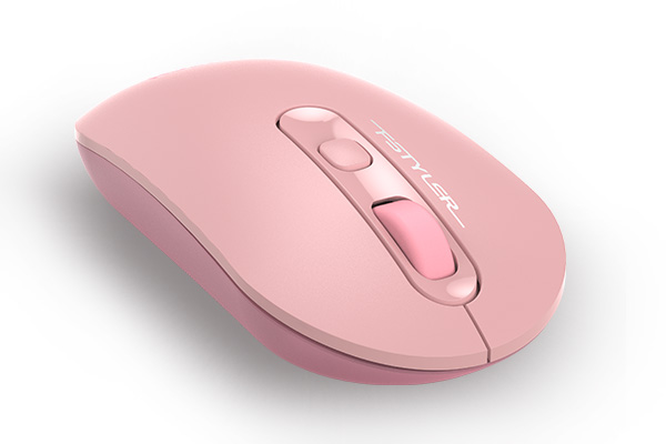 A4Tech FG20S Wireless Silent Mouse Pink angled view