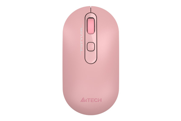 A4Tech FG20S Wireless Silent Mouse Pink angled view