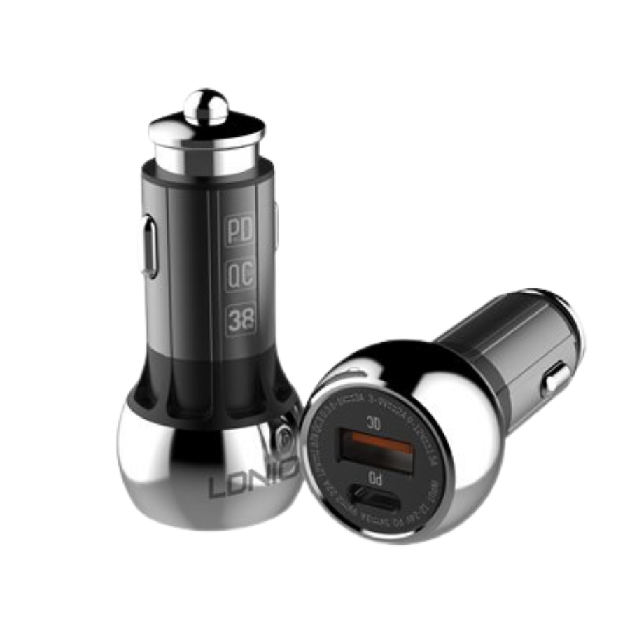 LDNIO C1 38W PD + QC3.0 Fast Car Charger with USB-C TO USB-C CABLE