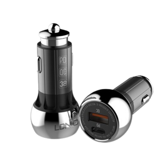 LDNIO C1 38W PD + QC3.0 Fast Car Charger with USB-C TO USB-C CABLE