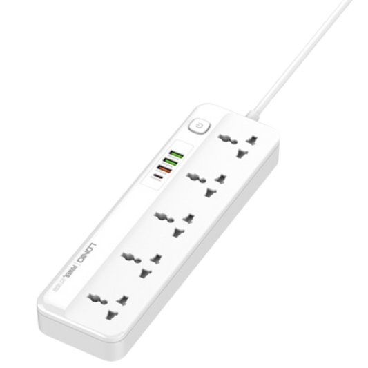 LDNIO SC5415 2500W Defender Series 5Ports Universal Power Socket White EU Plug