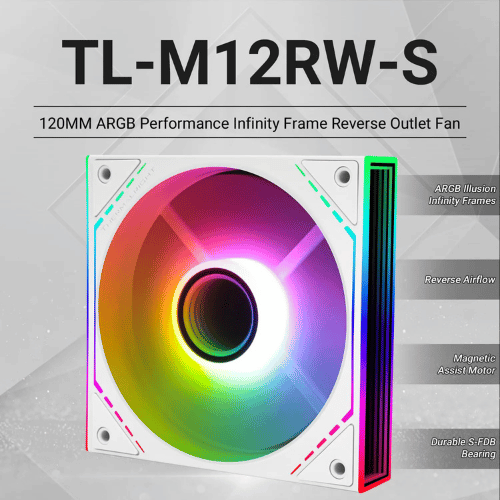 Thermalright TL-M12RW-S 120mm Case Fan High Performance PWM Cooling – White Edition