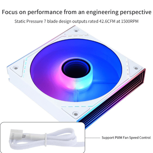 Thermalright TL-M12RW-S 120mm Case Fan High Performance PWM Cooling – White Edition