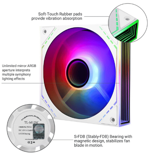Thermalright TL-M12W-S ARGB 120mm Case Fan WHITE