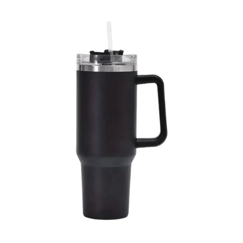 40oz Insulated Stainless Steel Tumbler with Handle, Straw & Lid - Portable Large Capacity Water Bottle