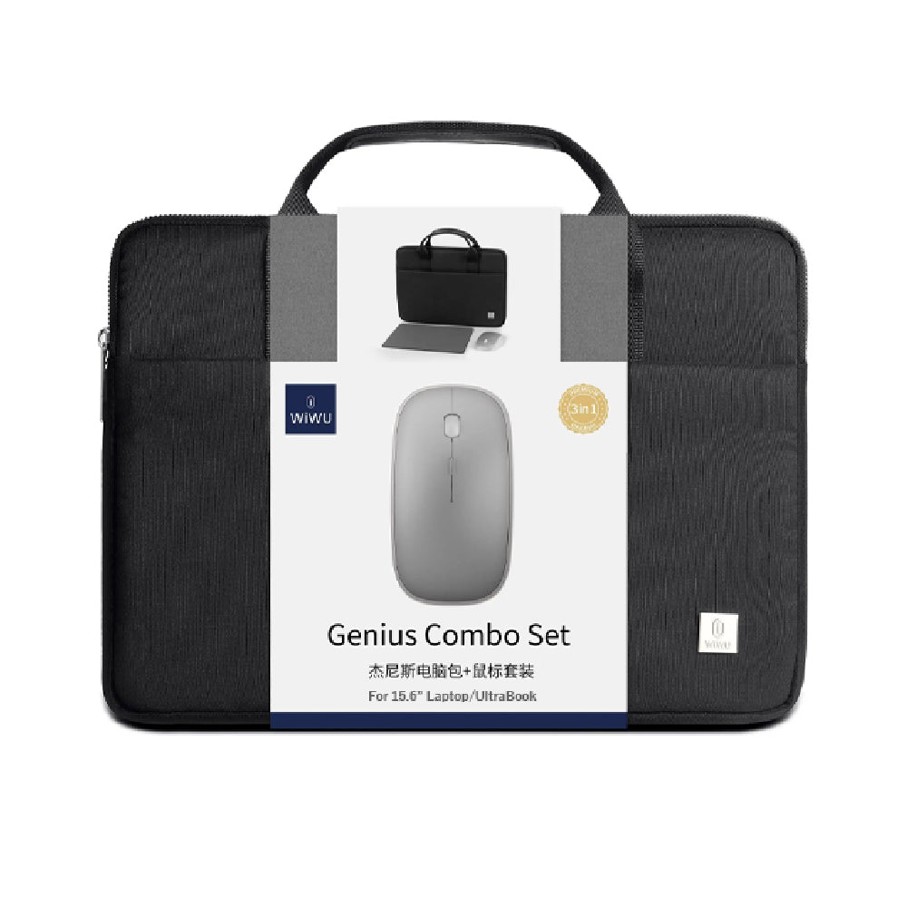 WIWU Genius Combo Set 3 in 1 Sets Laptop Bag, Mouse & Mouse Pad