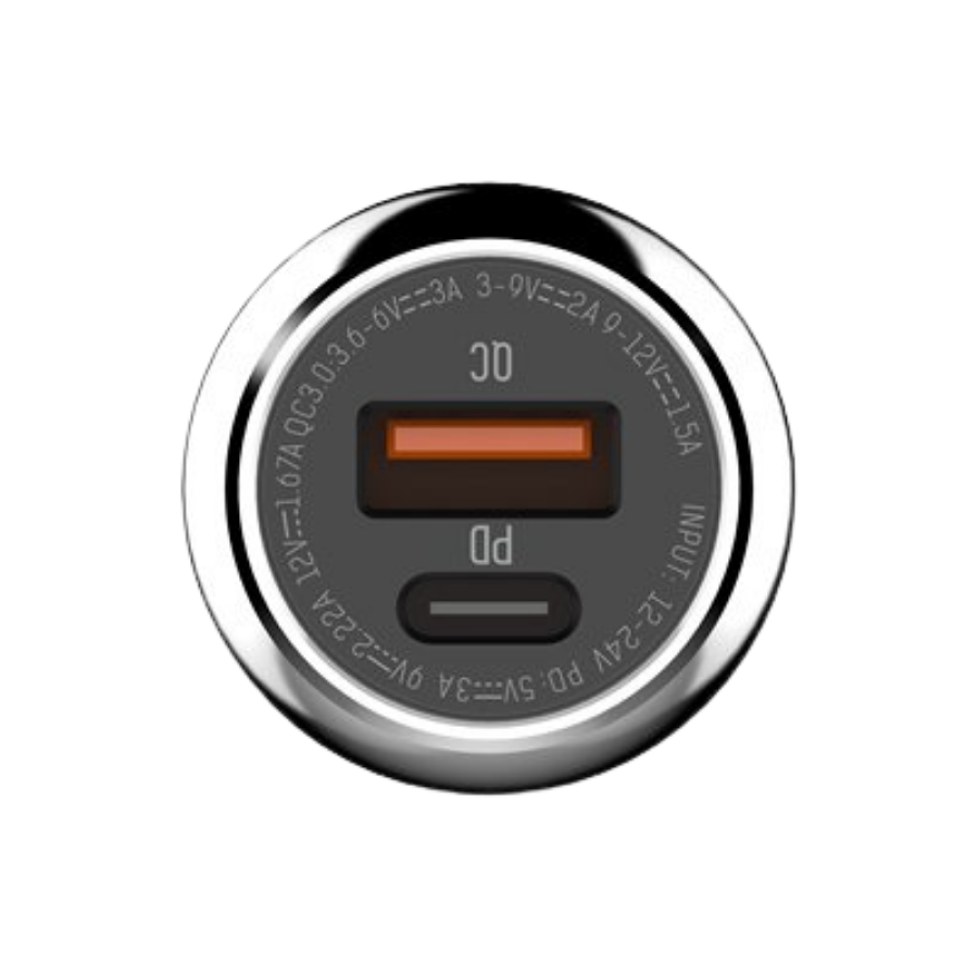 LDNIO C1 38W PD + QC3.0 Fast Car Charger with USB-C TO USB-C CABLE