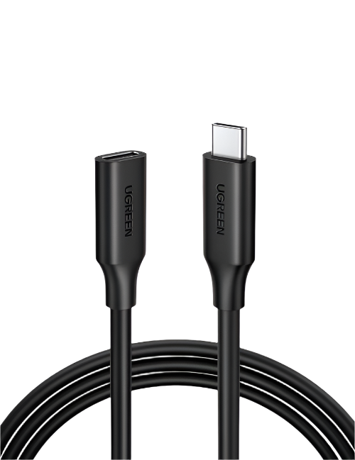 10387 UGREEN USB-C/M to USB-C/F Gen2 5A Extension Cable 1m (Black