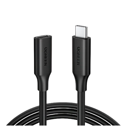 10387 UGREEN USB-C/M to USB-C/F Gen2 5A Extension Cable 1m (Black