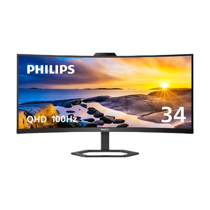 Philips 34E1C5600HE - 100Hz 2K 1440p WQHD VA 34" Curved LCD Monitor with Windows Hello Webcam