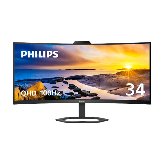 Philips 34E1C5600HE - 100Hz 2K 1440p WQHD VA 34" Curved LCD Monitor with Windows Hello Webcam