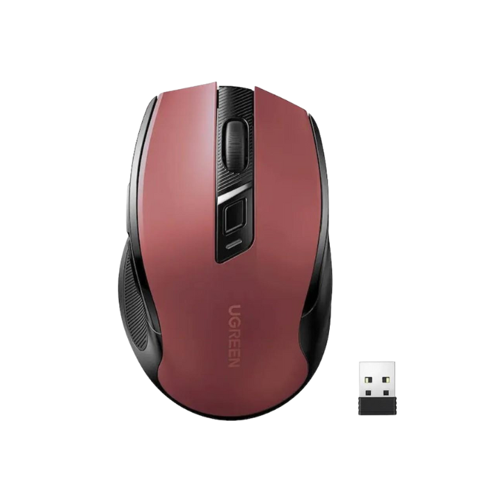 25752 Ergonomic Contoured-Shape Design Wireless Mouse 2.4 GHz&BT Red