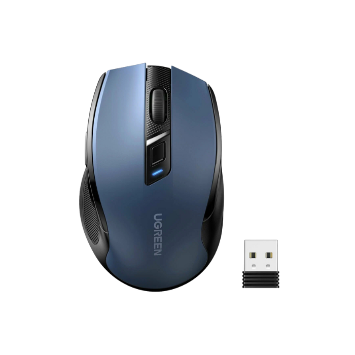 25753 Ergonomic Contoured-Shape Design Wireless Mouse 2.4 GHz&BT Blue