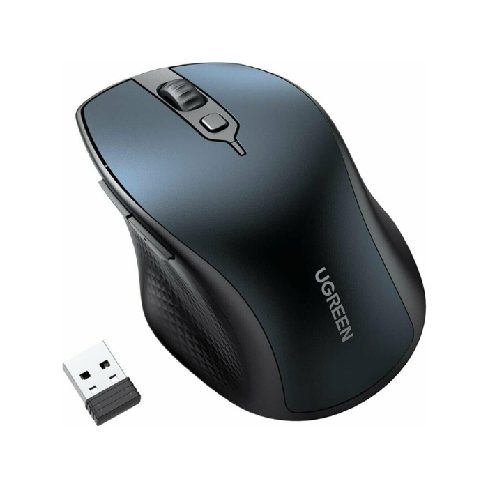15807 Ergonomic Contoured-Shape Design Wireless Mouse 2.4 GHz&BT Blue