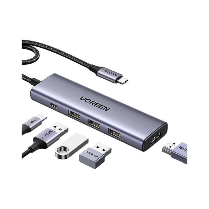 15597 USB-C To HDMI+3*USB 3.0 A+PD Power Converter