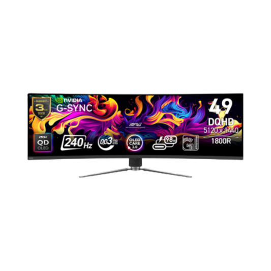 MSI MPG 491CQPX (QD O LED, Res: 5120 x 1440 (DQHD), 240Hz, 0.03ms GTG, Adaptive - Sync ) Curved