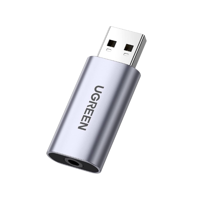 80864 USB-A To 3.5mm External Stereo Sound Adapter Gray