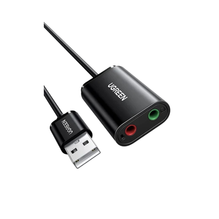 30724 USB-A To 3.5mm External Stereo Sound Adaptor Black 15CM