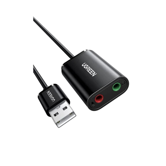 30724 USB-A To 3.5mm External Stereo Sound Adaptor Black 15CM