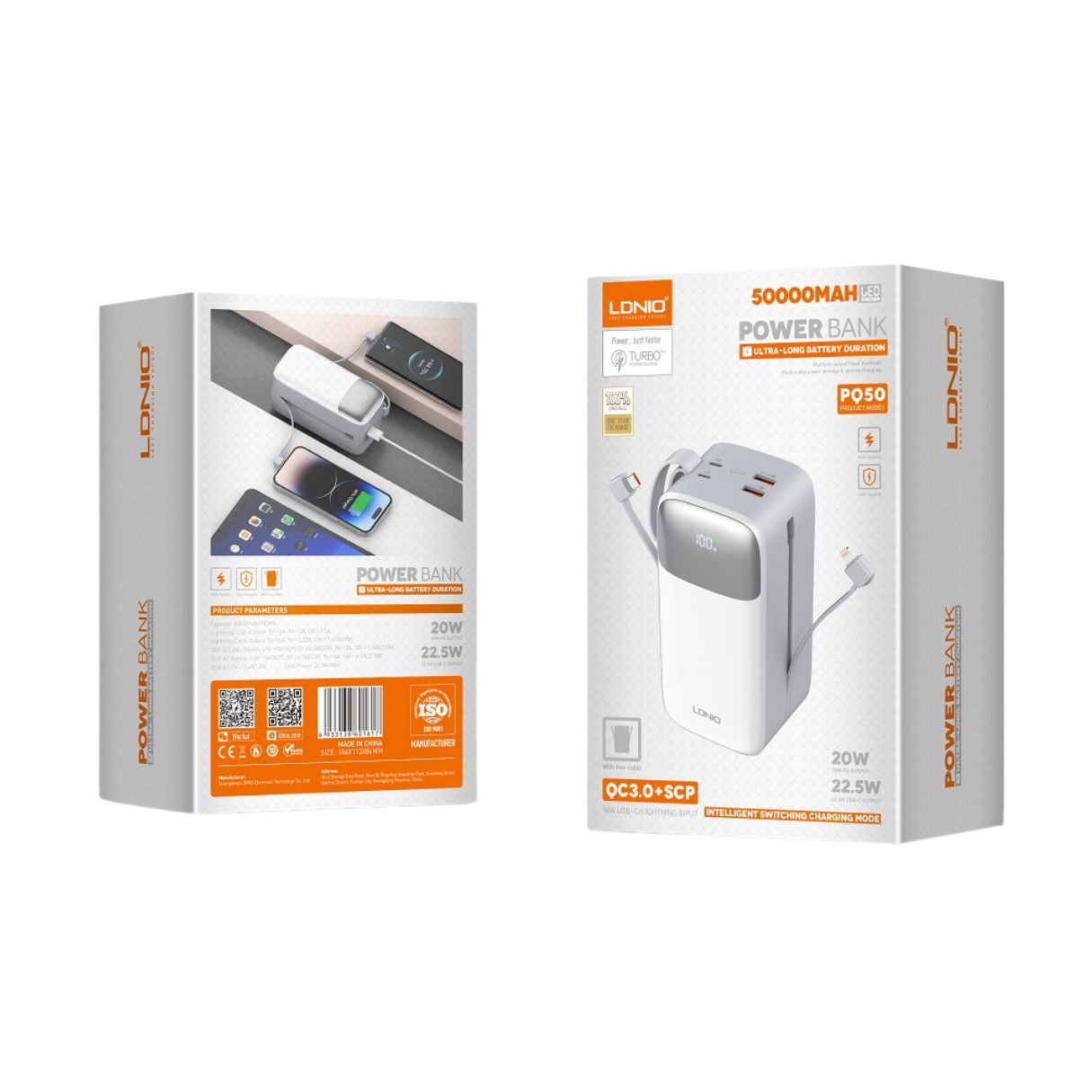 Ldnio PQ50 22.5W Fast Charge 50000MAH Power Bank