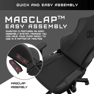 Anda Seat Phantom 3 XL Leather Gaming Chair - Stormy Black