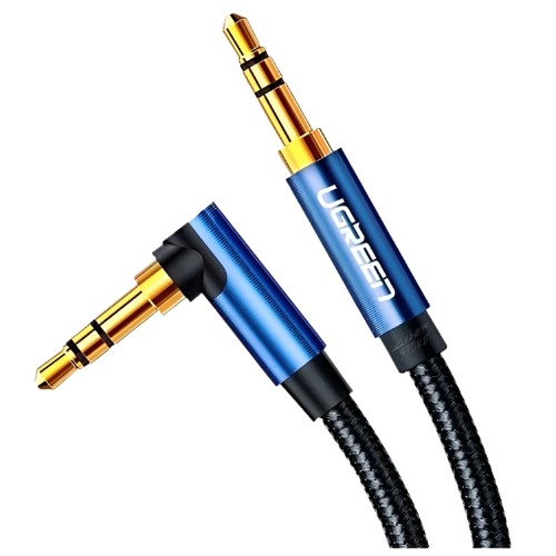 10686 UGREEN 3.5mm Male to 3.5mm Male Cable Gold Plated Metal Case with Braid 1.5m (Blue)