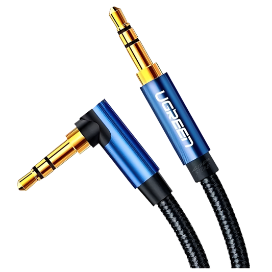 10689 UGREEN 3.5mm Male to 3.5mm Male Cable Gold Plated Metal Case with Braid 5m (Blue)