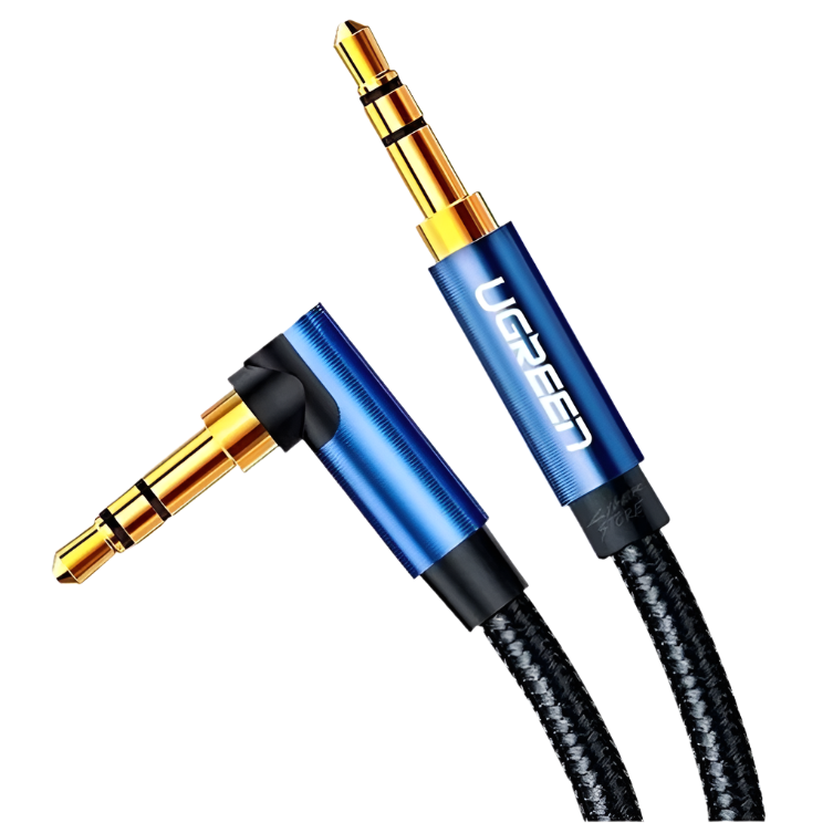 10689 UGREEN 3.5mm Male to 3.5mm Male Cable Gold Plated Metal Case with Braid 5m (Blue)