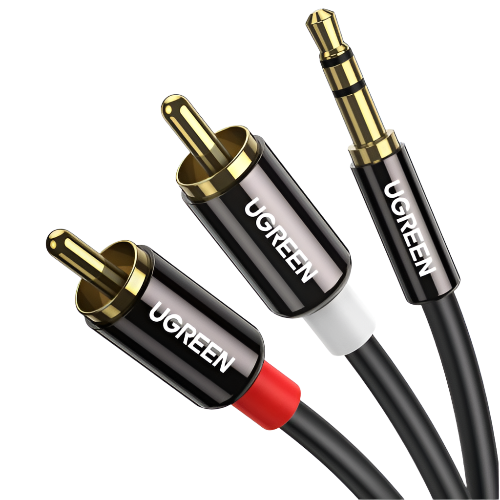 10590 UGREEN 3.5mm Male to 2RCA Male Cable 3m (Black)